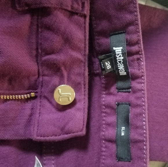Just Cavalli Slim Fit High Waist Jeans Purple Size 26 - Picture 6 of 8